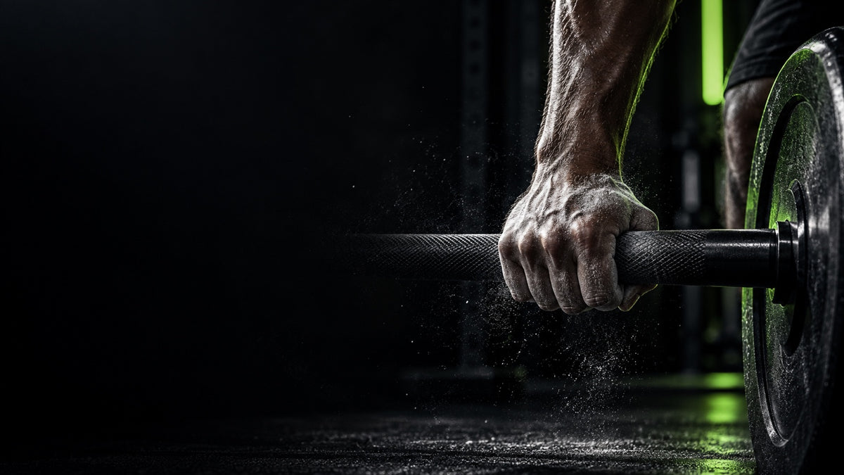 Athlete preparing to lift a barbell